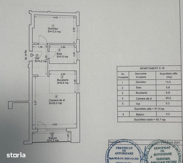 Apartament cu 2 camere, mobilat în Elisabetin