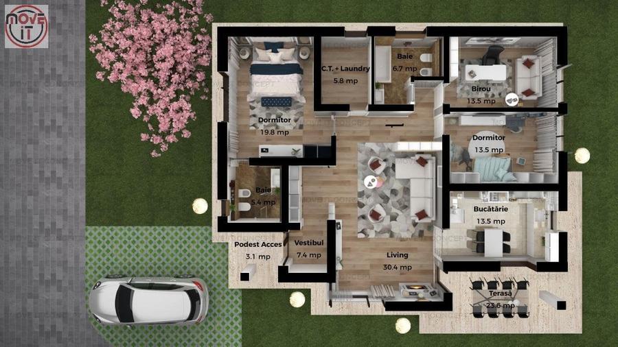Casă individuală cu 4 camere cu Teren 422 Mp în Corbeanca