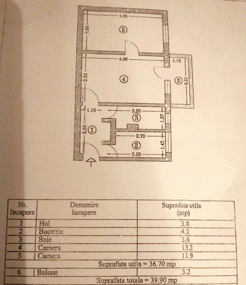 Apartament cu 2 camere semidecomandat în Km 4