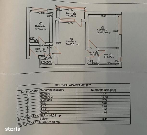 Apartament cu 2 camere semidecomandat, mobilat în Tipografilor