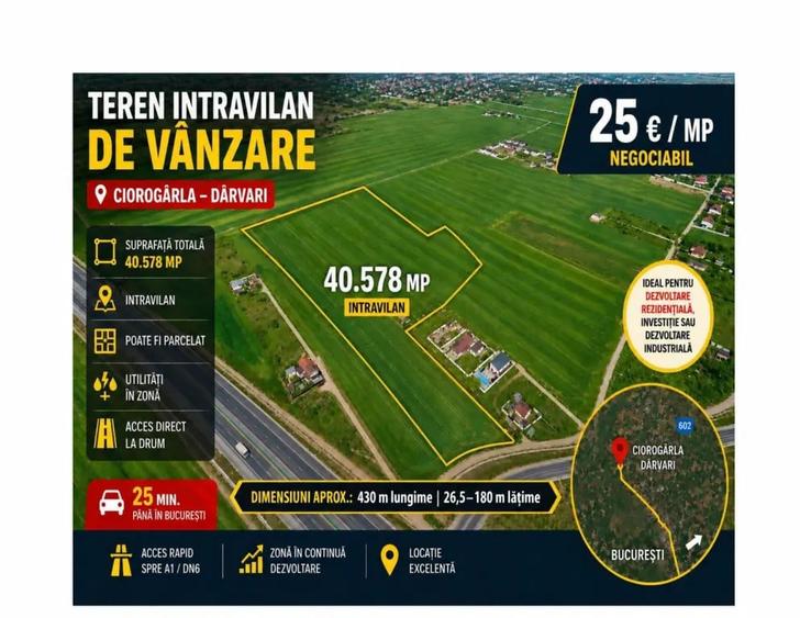 Teren de 40578 mp, în Ciorogârla