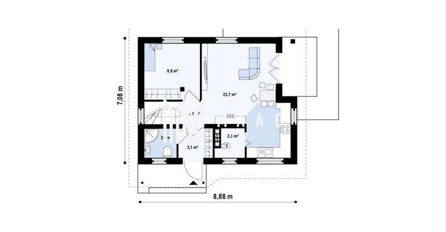 Casă individuală cu 5 camere cu Canalizare în Central