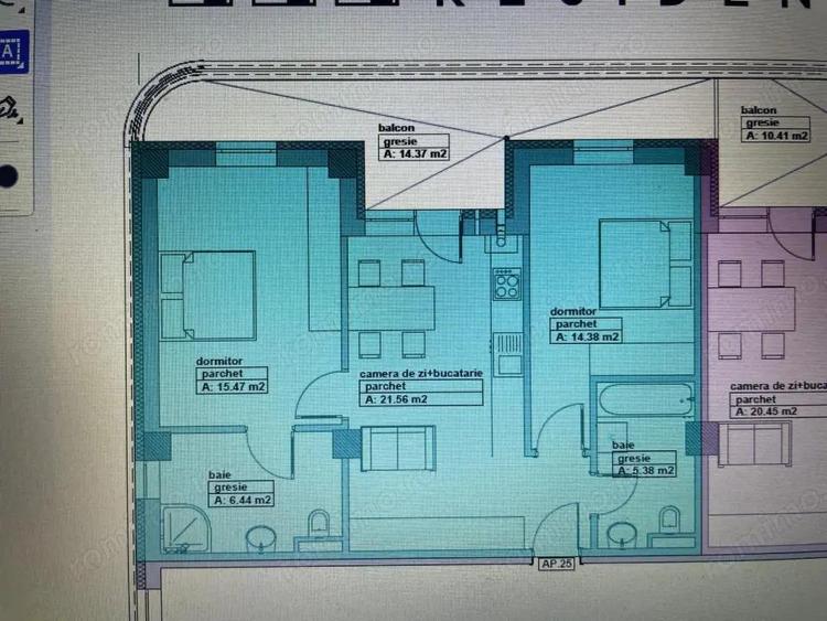 Apartament cu 2 camere decomandat în Central