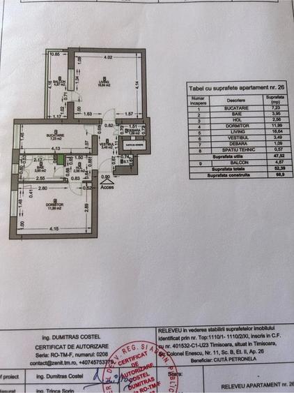 Apartament cu 2 camere decomandat în Central