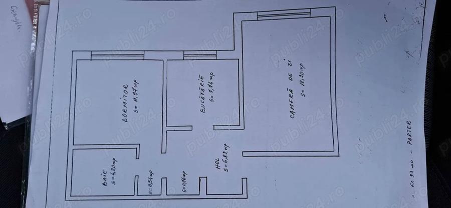 Apartament cu 2 camere decomandat în Central