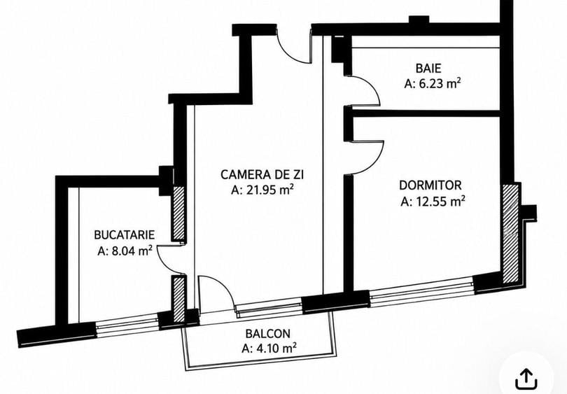 Apartament cu 2 camere decomandat în Central