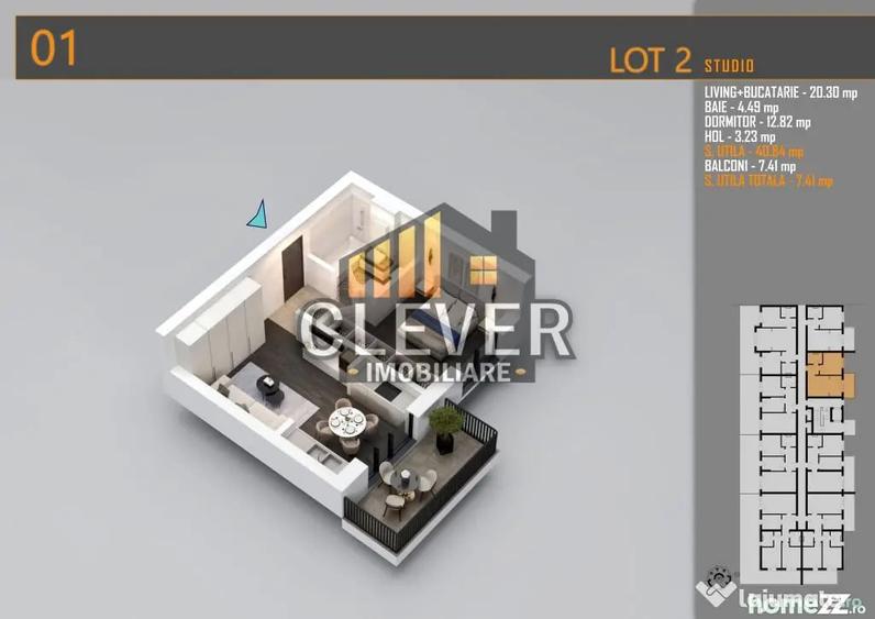 Apartament cu 2 camere semidecomandat în Titan