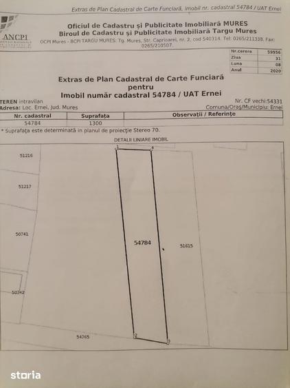Teren de 1300 mp, în Ernei