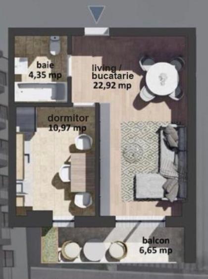 Apartament cu 2 camere decomandat în Brâncoveanu