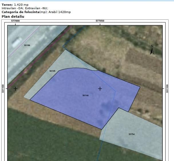 Teren agricol intravilan de 1420 mp, în Centura Vest