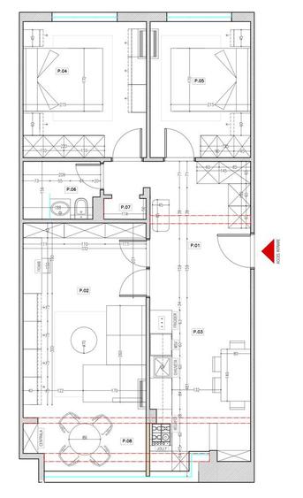 Apartament cu 3 camere, mobilat în Calea București