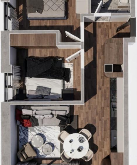 Apartament cu 3 camere semidecomandat în Baciu