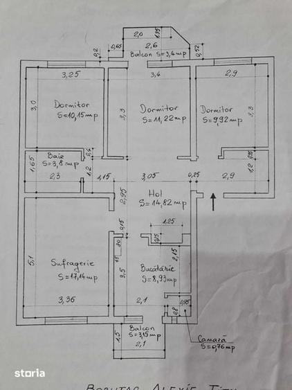 Apartament cu 4 camere decomandat în Central