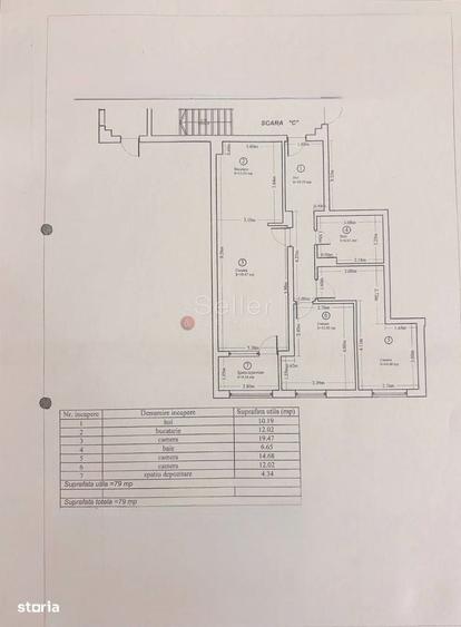 Apartament cu 3 camere în Central