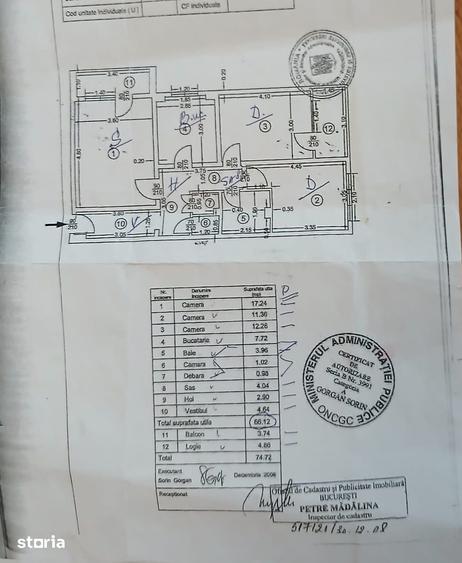 Apartament cu 3 camere decomandat în Militari
