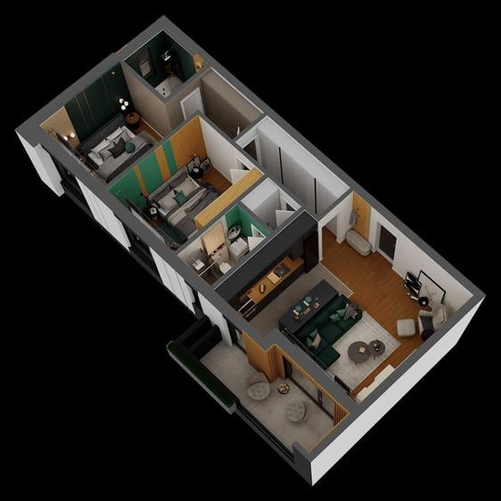 Apartament cu 3 camere decomandat în Central