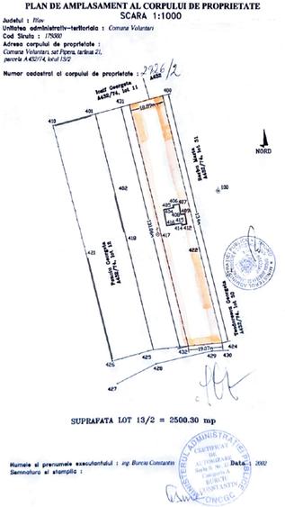 Teren Construcții intravilan de 2500 mp, în Central