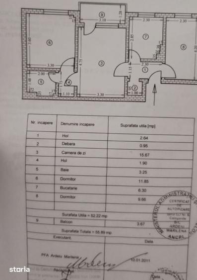 Apartament cu 3 camere în Central
