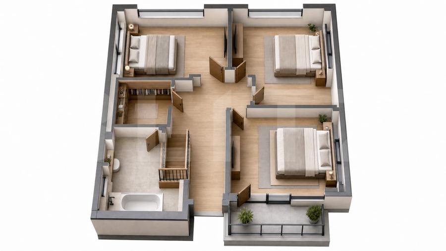 Duplex cu 4 camere cu Canalizare în Sud
