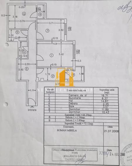 Apartament cu 3 camere decomandat în Găvana