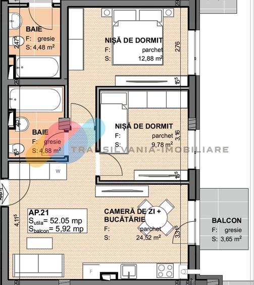 Apartament 3 camere, 52 mp-Apahida - 3