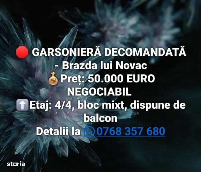 Garsonieră decomandată în Central