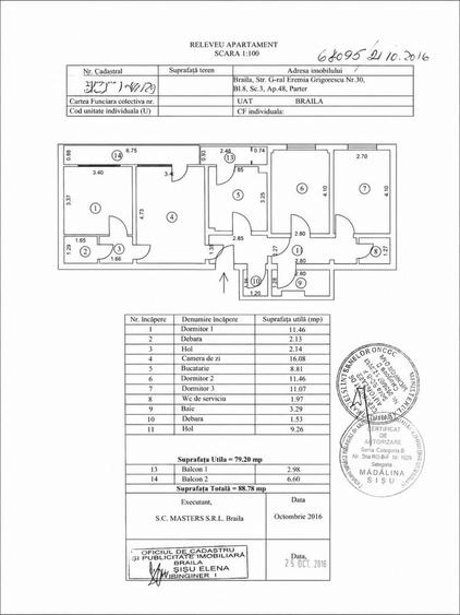 Apartament cu 4 camere semidecomandat în Central