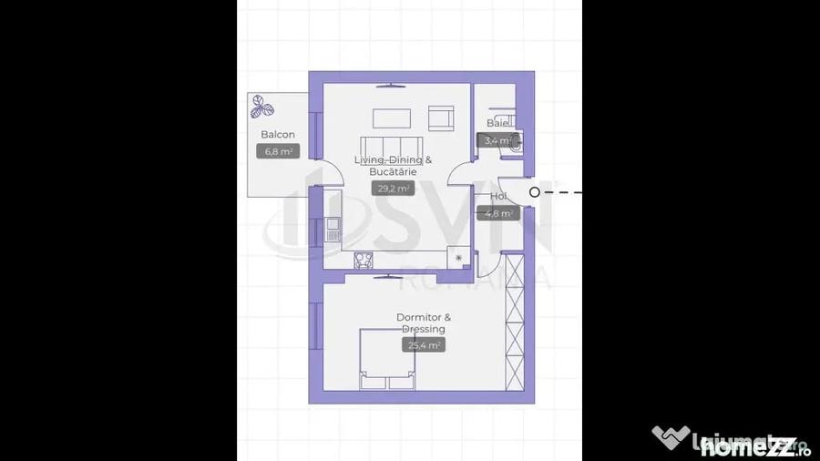 Apartament cu 2 camere decomandat în Iancu Nicolae