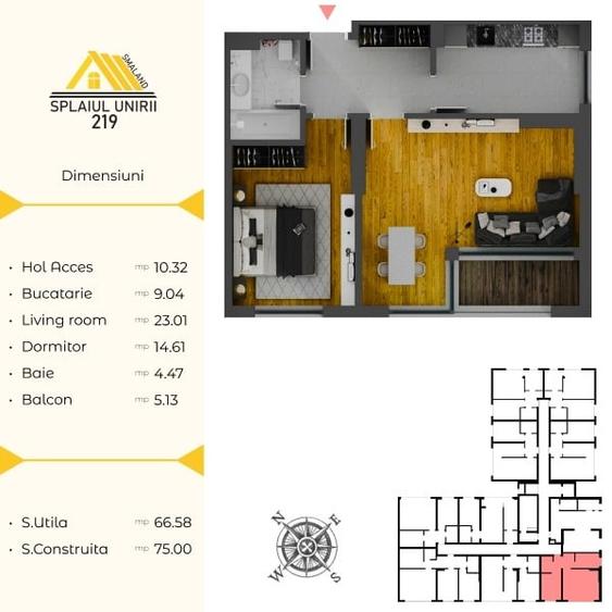 Apartament cu 2 camere decomandat în Timpuri Noi