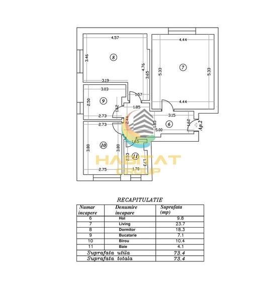 Apartament cu 3 camere decomandat în Central