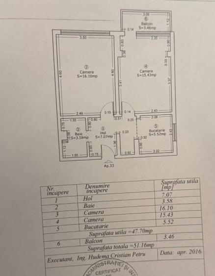 Apartament cu 2 camere decomandat, mobilat în Complex Studențesc