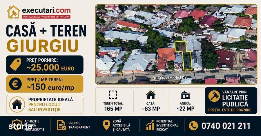 Casa - 63m2 + Anexa - 22m2 + Teren - 165m2, Giurgiu - 1