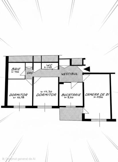 Apartament cu 3 camere decomandat în Berceni