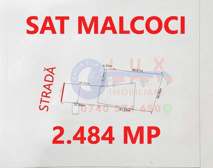 Teren de 2484 mp, în Malcoci