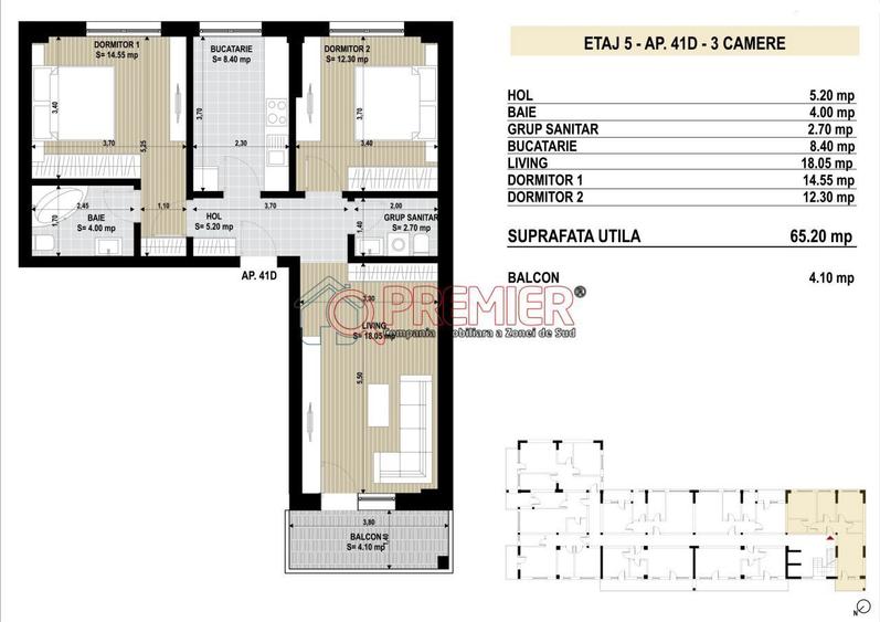 Apartament cu 3 camere decomandat în Metalurgiei