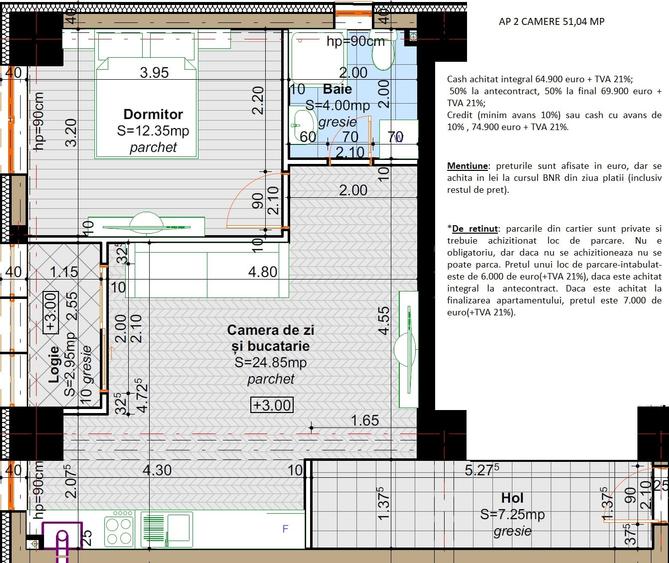 Apartament cu 2 camere în Cug