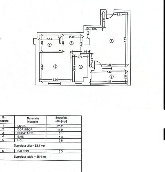 Apartament cu 2 camere decomandat, mobilat în Tomis Plus