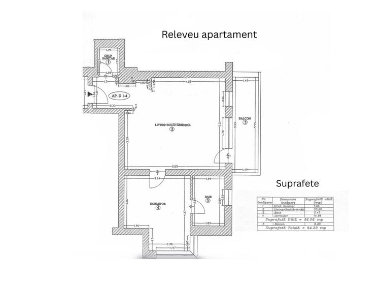 Apartament cu 2 camere în Băneasa