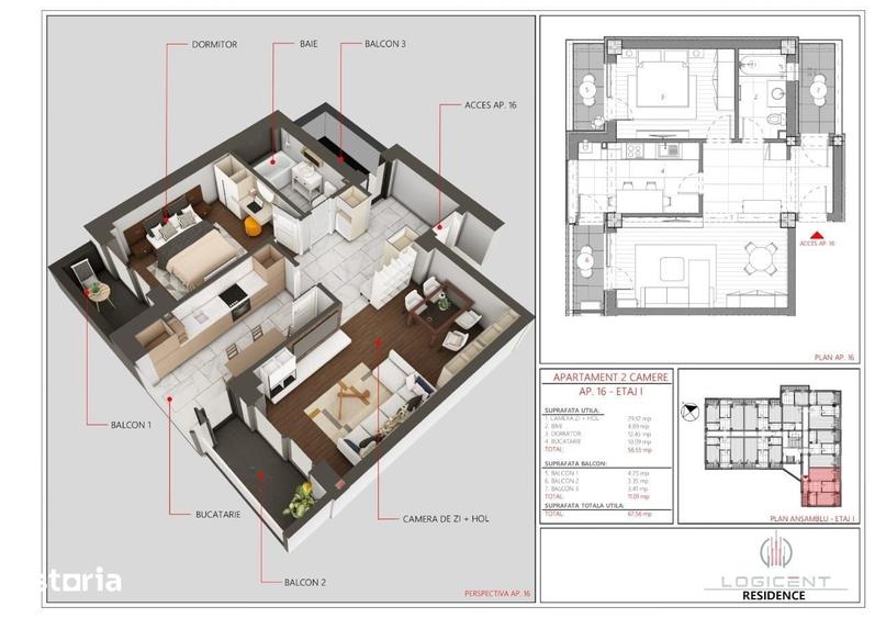 Apartament cu 2 camere decomandat în Central