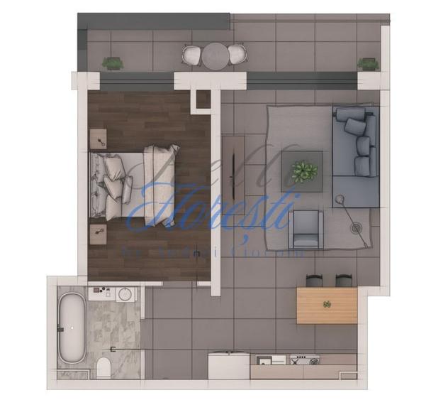 Apartament 2 camere 48,39mp, ansamblu NZEB, zona Terra - 1