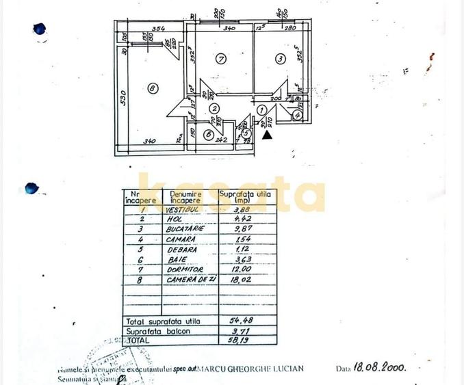 2 camere | Decomandat | 58 mp | Metrou 1 Decembrie 1918 | Boxa la subs - 15