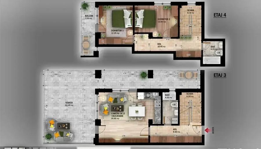 Duplex Tip Pent-House Mutare Rapida Terasa Finisaje Premium - 5