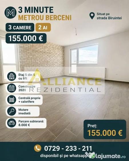 Apartament cu 3 camere decomandat în Central