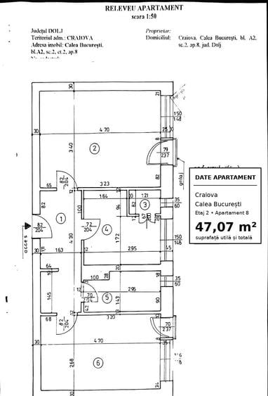 Apartament cu 2 camere decomandat în Calea București