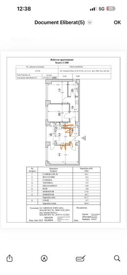 Apartament cu 3 camere în Central
