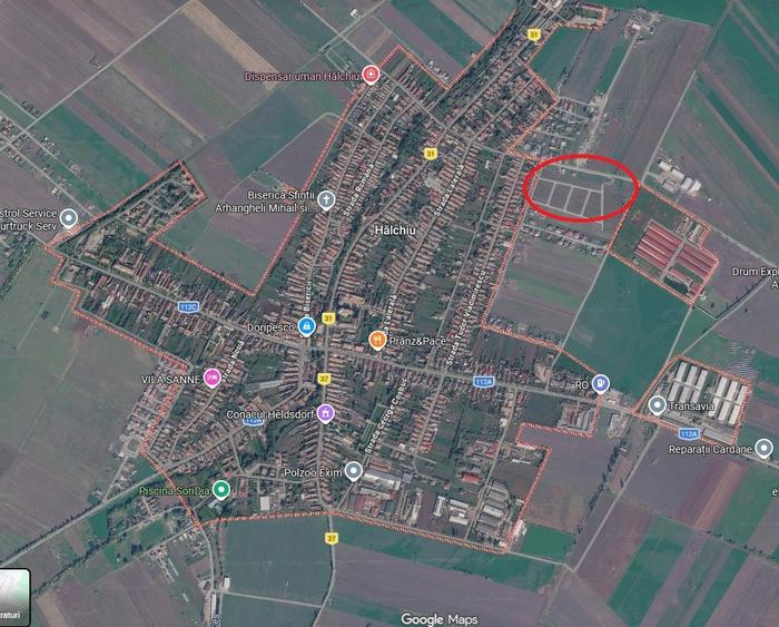 Teren Construcții intravilan de 605 mp, în Hălchiu