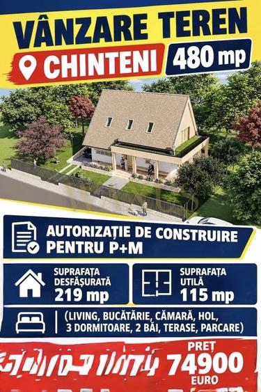 Teren Construcții intravilan de 480 mp, în Chinteni