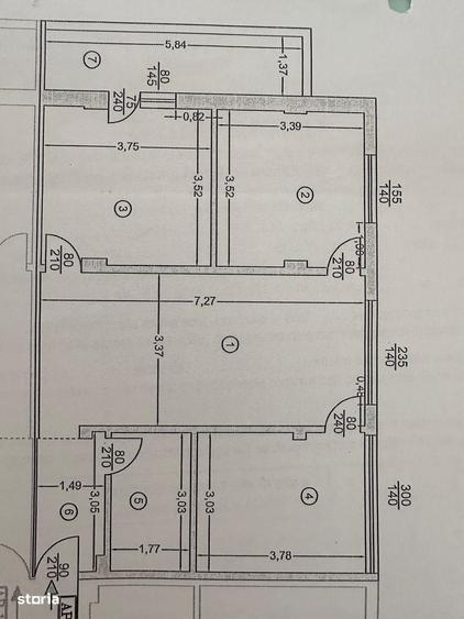 Apartament cu 3 camere în Central