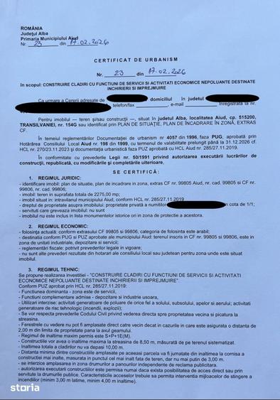 Teren de 2270 mp, în Central