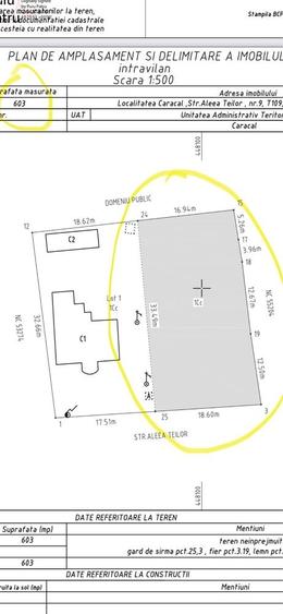 Casă cu 3 camere cu Teren 608 Mp în Central